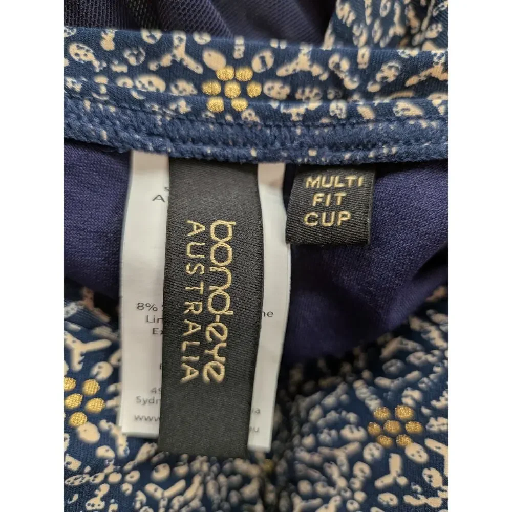 Bond-eye Australia Nip Tuck Tankini Swimsuit Set Size 10 Navy Gold Floral